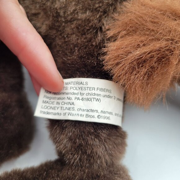 Looney Tunes Tazmanian Devil TAZ 8" Plush Stiff Stuffed Animal Vintage 1998 ACE - Picture 9 of 9